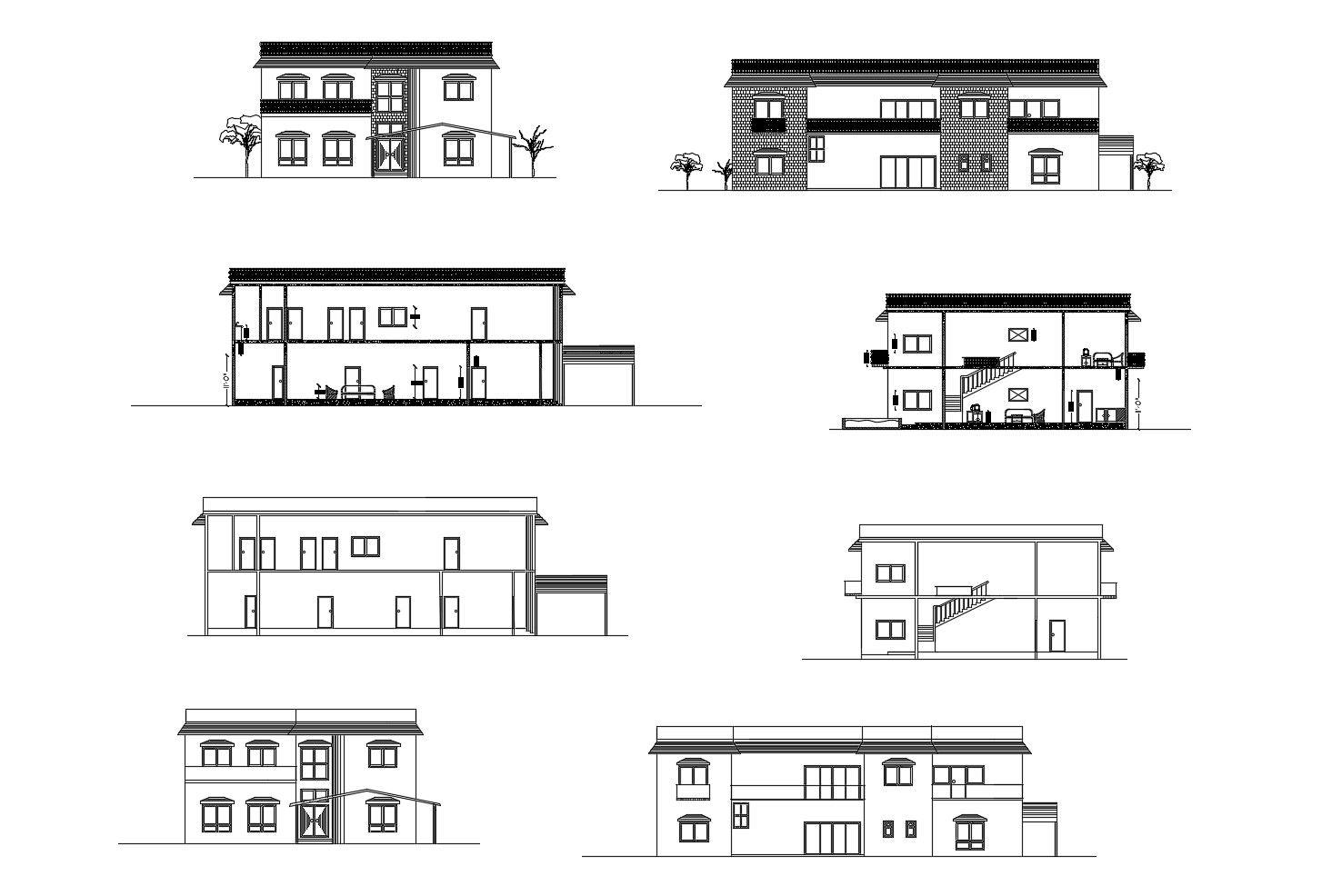 Drawing of a residential house in AutoCAD