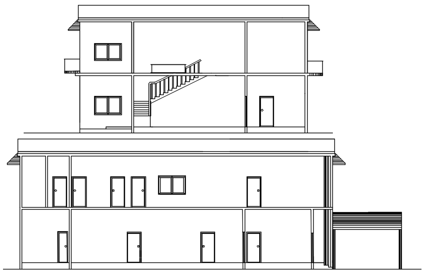 Drawing of a residential house in dwg file