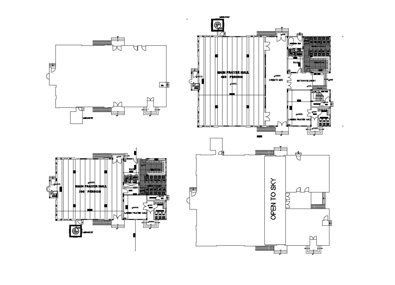 Drawing of church 34.70mtr x 26.35mtr with detail dimension in dwg file