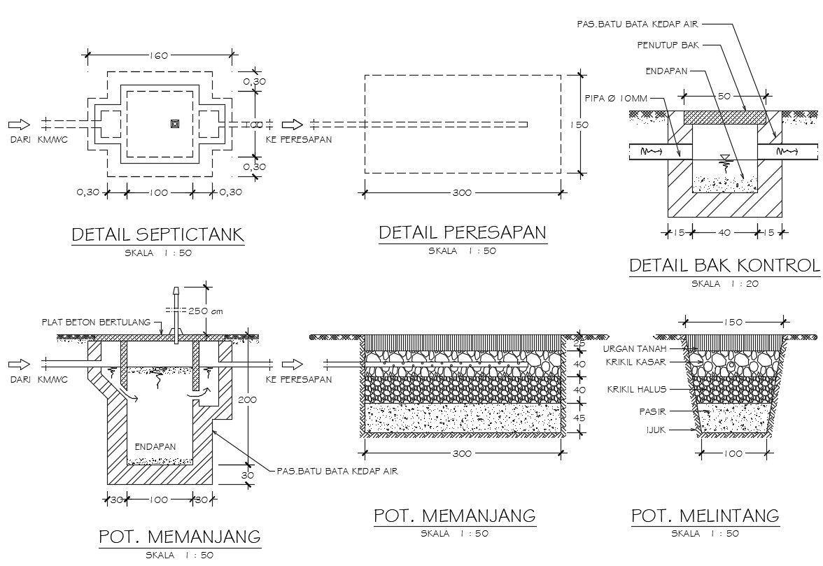 Drawing of concrete details in dwg file