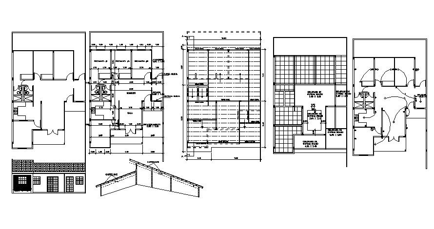 Drawing of house plan 10.20mtr x 13.50mtr with detail dimension in dwg file