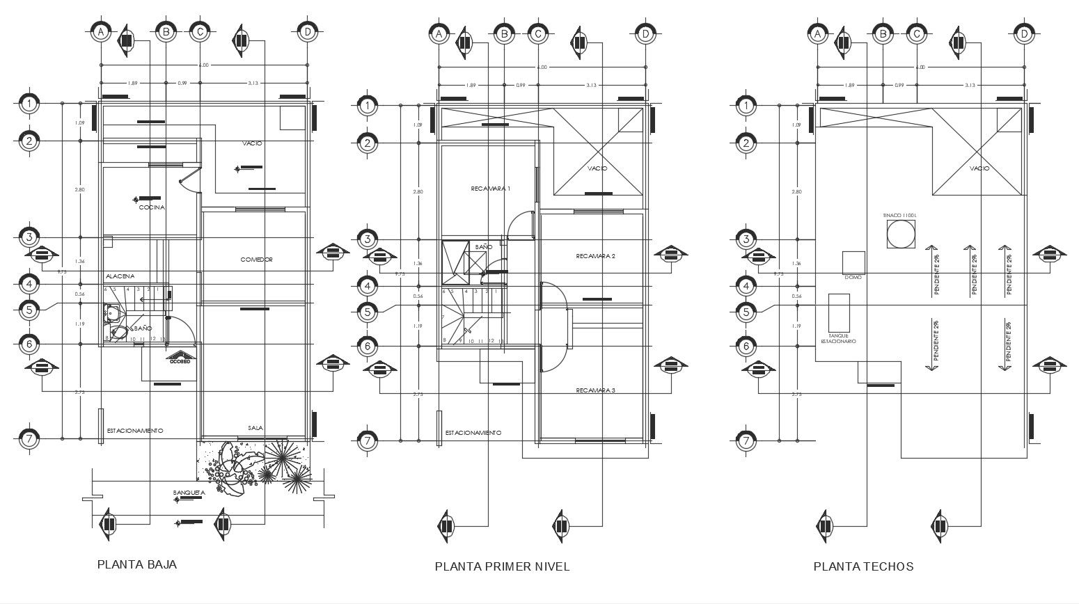 Drawing of house plan 6.00mtr x 9.75mtr with detail dimension in AutoCAD