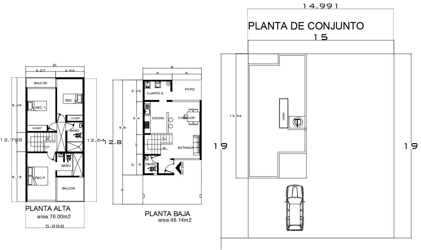 Drawing of house plan in autocad