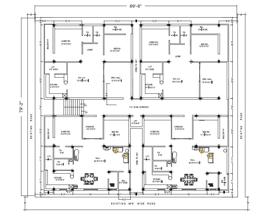 House plan drawing in DWG file