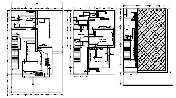 Drawing of house plan in dwg file