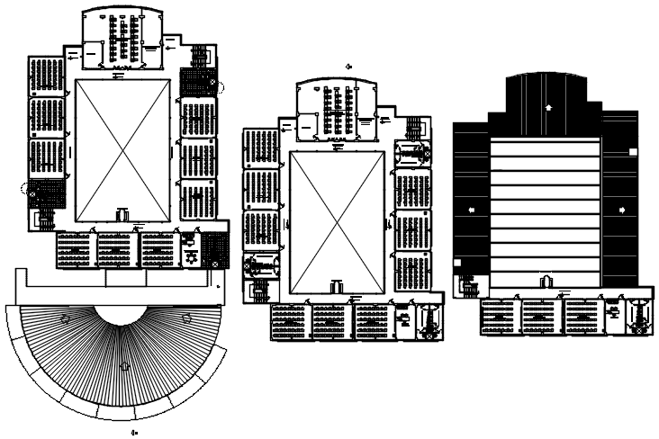 Drawing of institute plan with detail dimension in AutoCAD