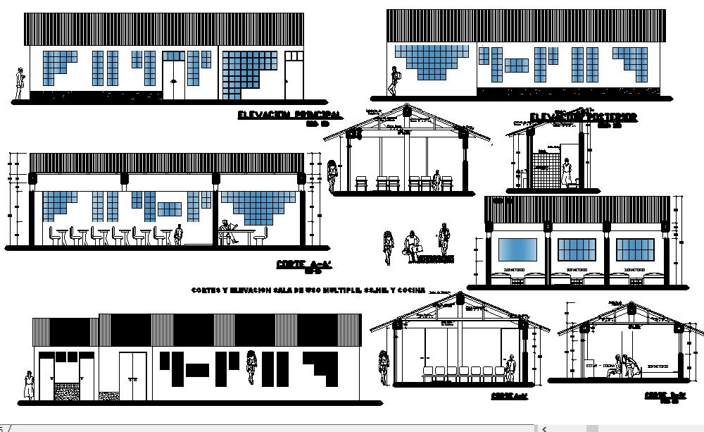 Small School Building Design AutoCAD Drawings