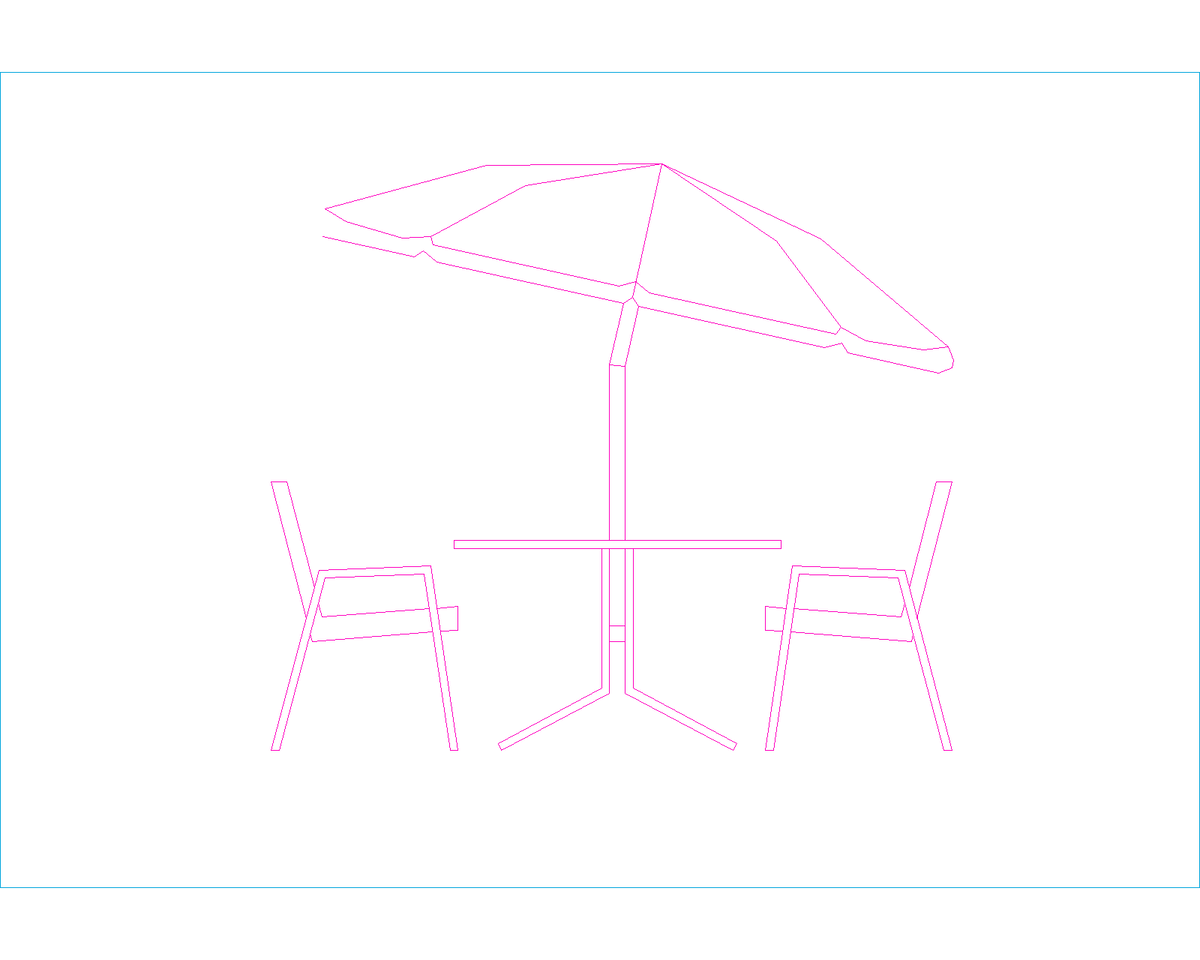 CAD Drawing of Beachside Umbrella and Table Layout