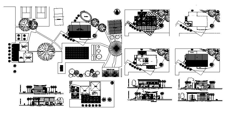Drawing of the club with elevations in dwg file