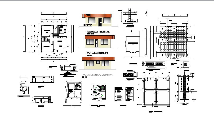 House Plan Designs In DWG File
