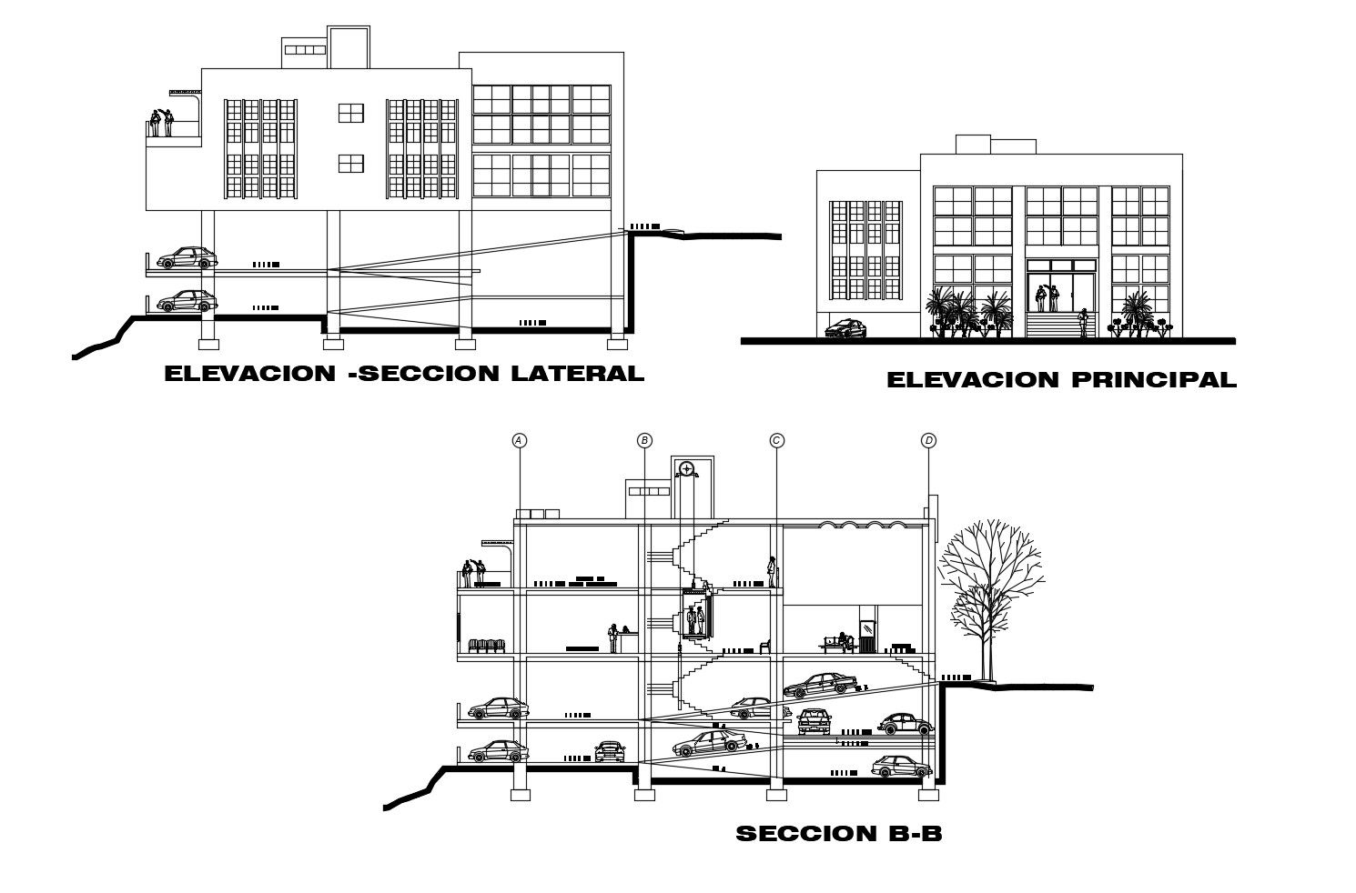 Drawing of the office building with detail dimension in autocad