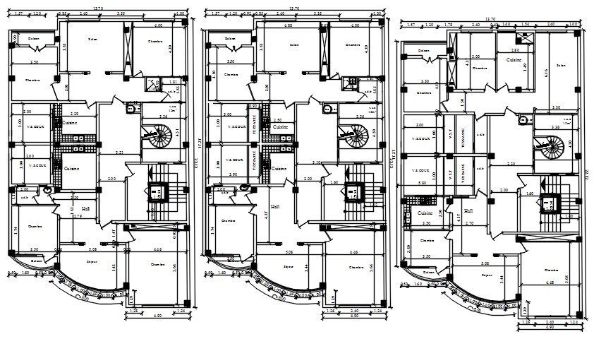 Small Duplex House Plan In DWG File