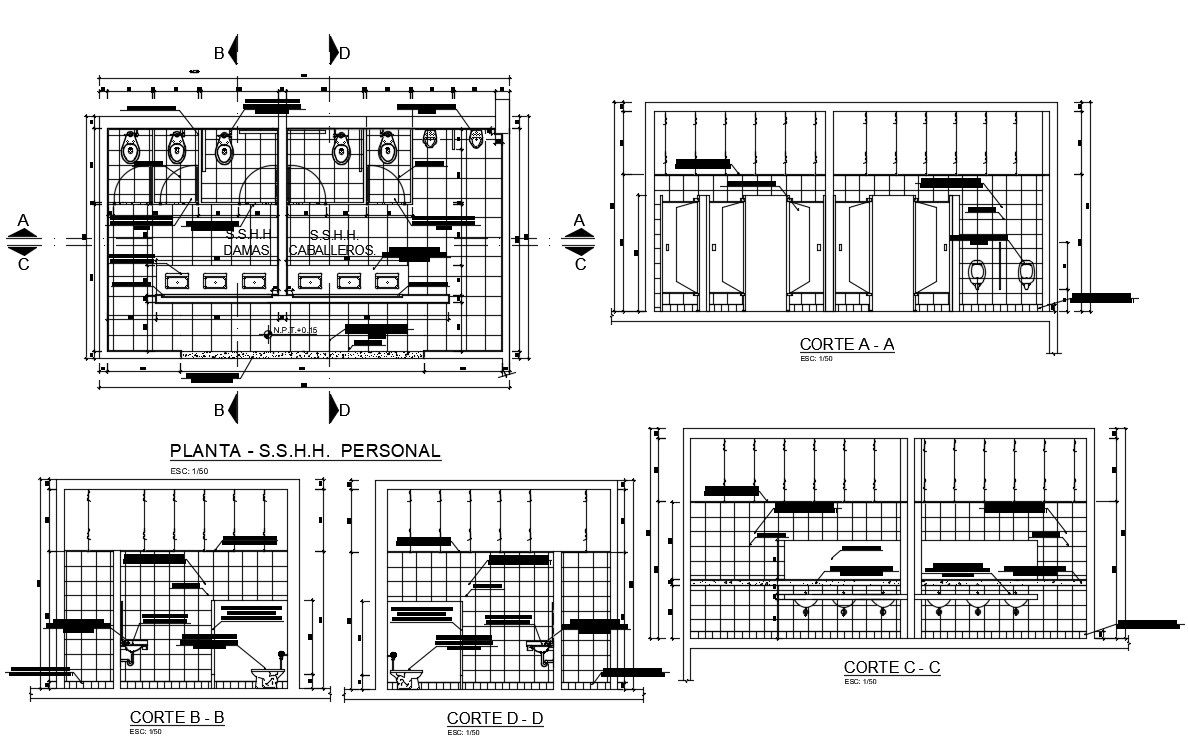 Drawing of the sanitary plan