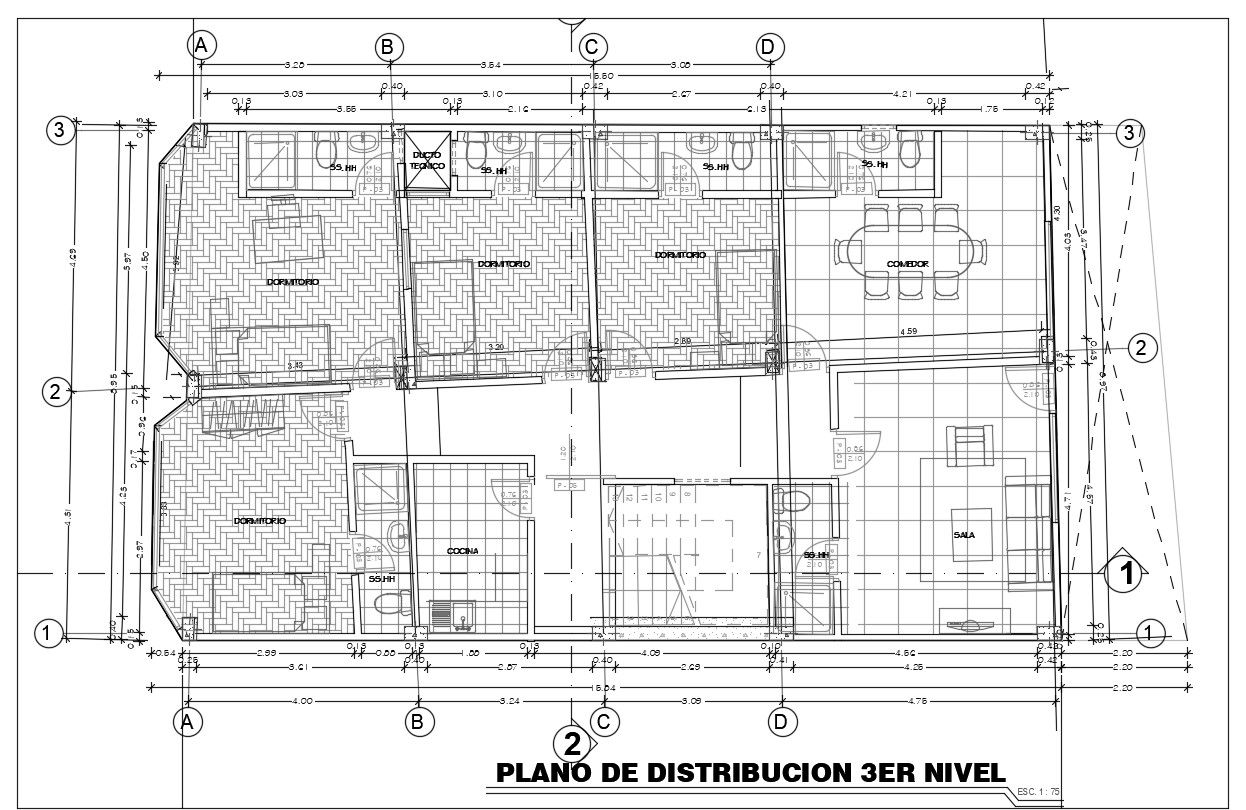 Second floor house design in AutoCAD file