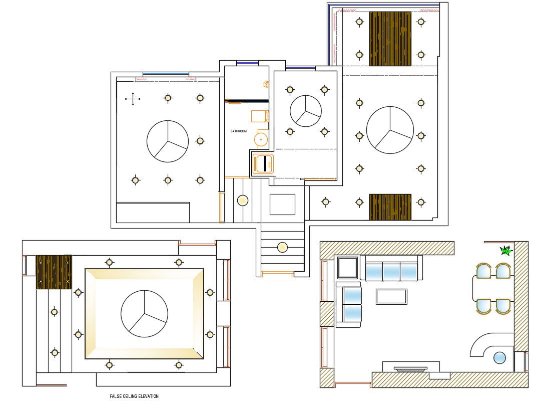 Drawing room Plan and Ceiling Design AutoCAD file download