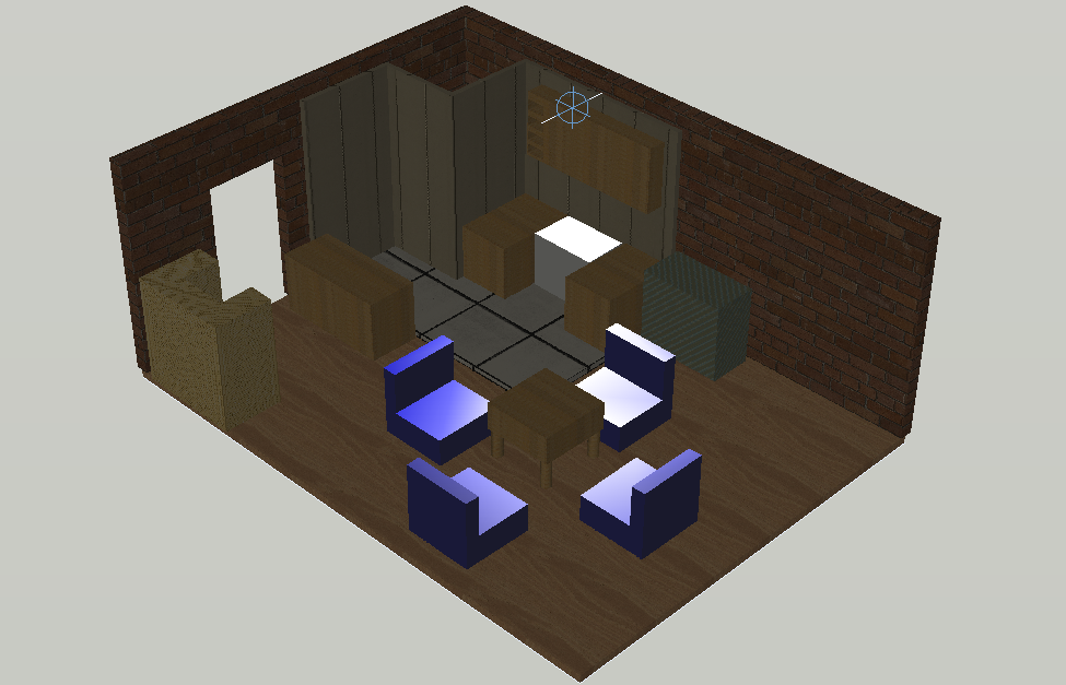Drawing room interior view of 3d house dwg file
