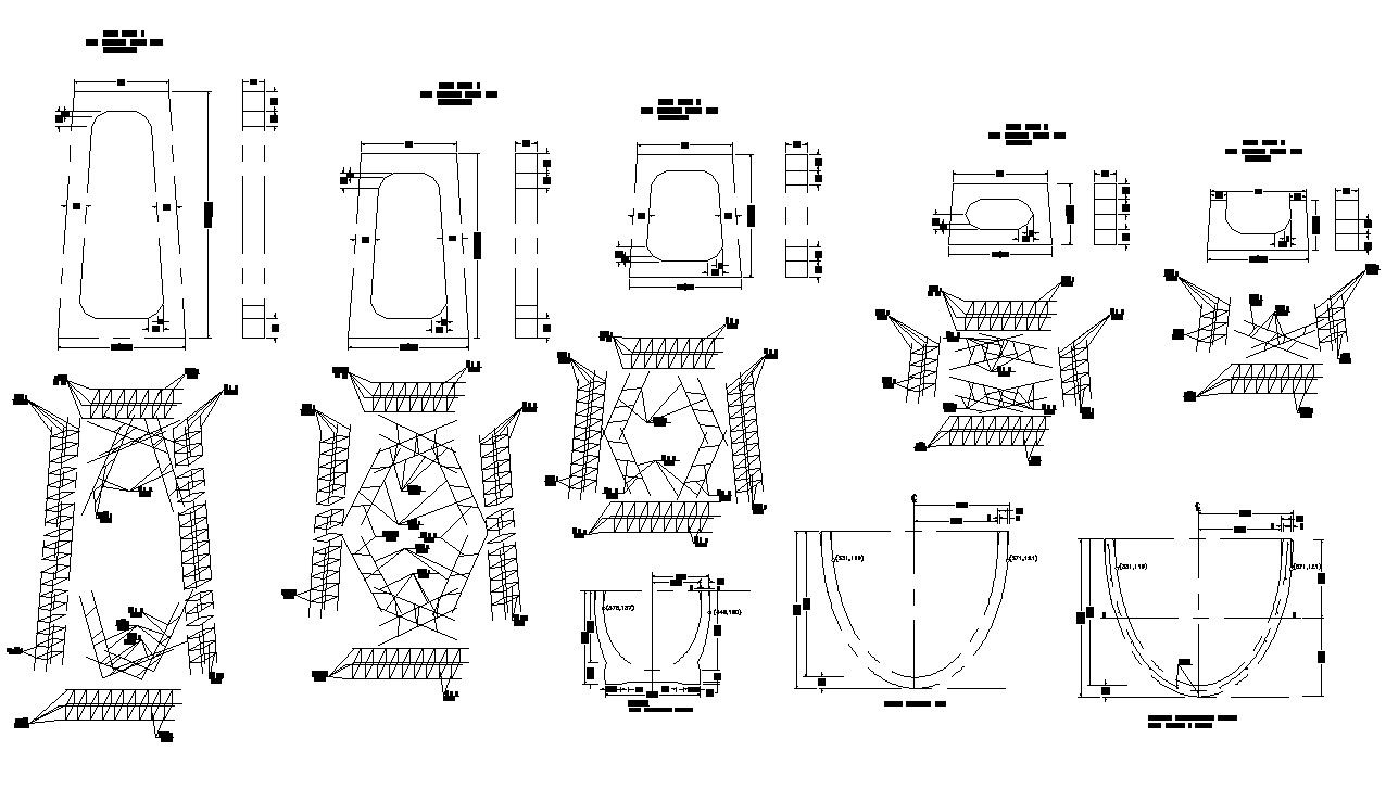 Drawing 2d DWG AutoCAD file of the Flume cross section details. Download the AutoCAD DWG file.