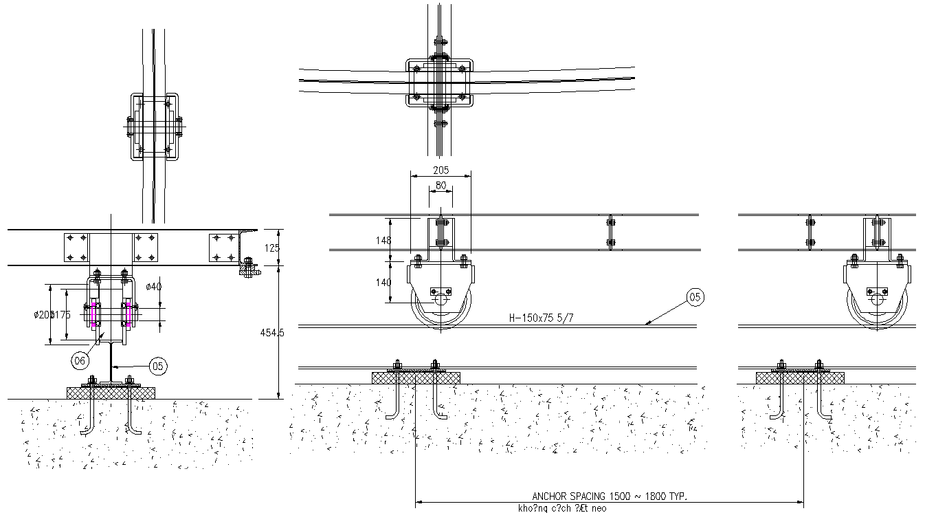 Drawing file Giving the details of the revolving system, traveling wheel assembly design layout.