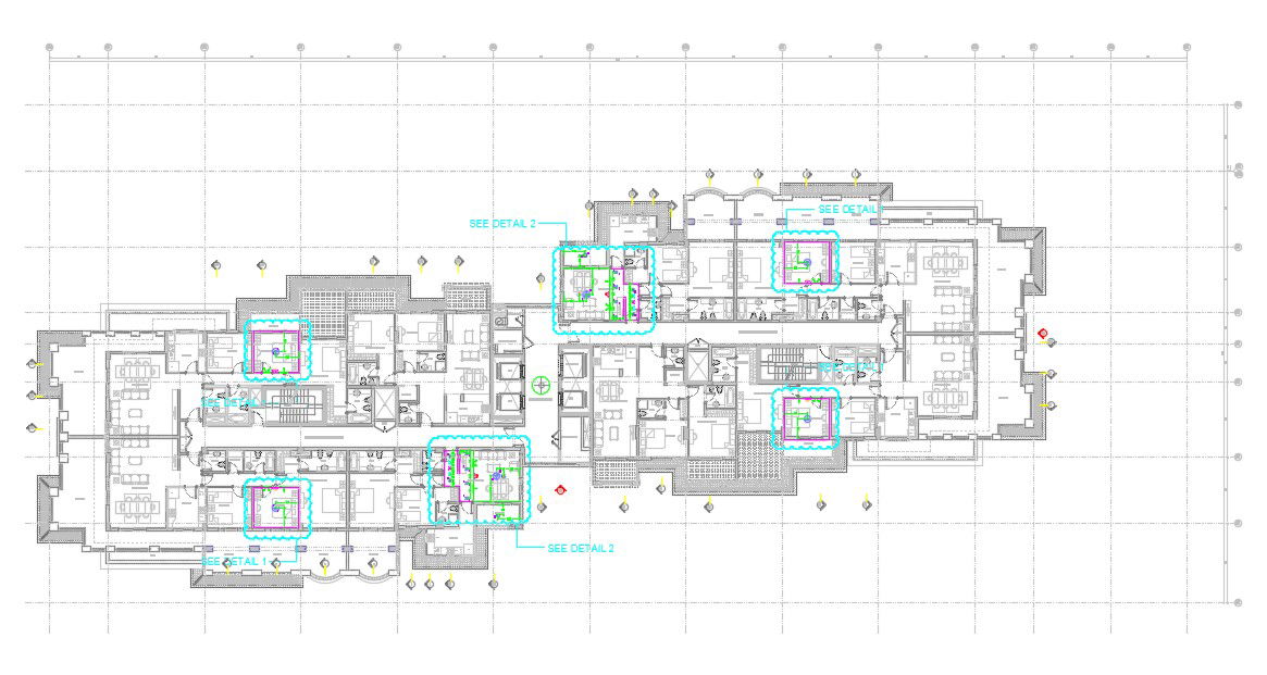 Drawing file of 3BHK apartment plan layout.Download the AutoCAD Drawing file.