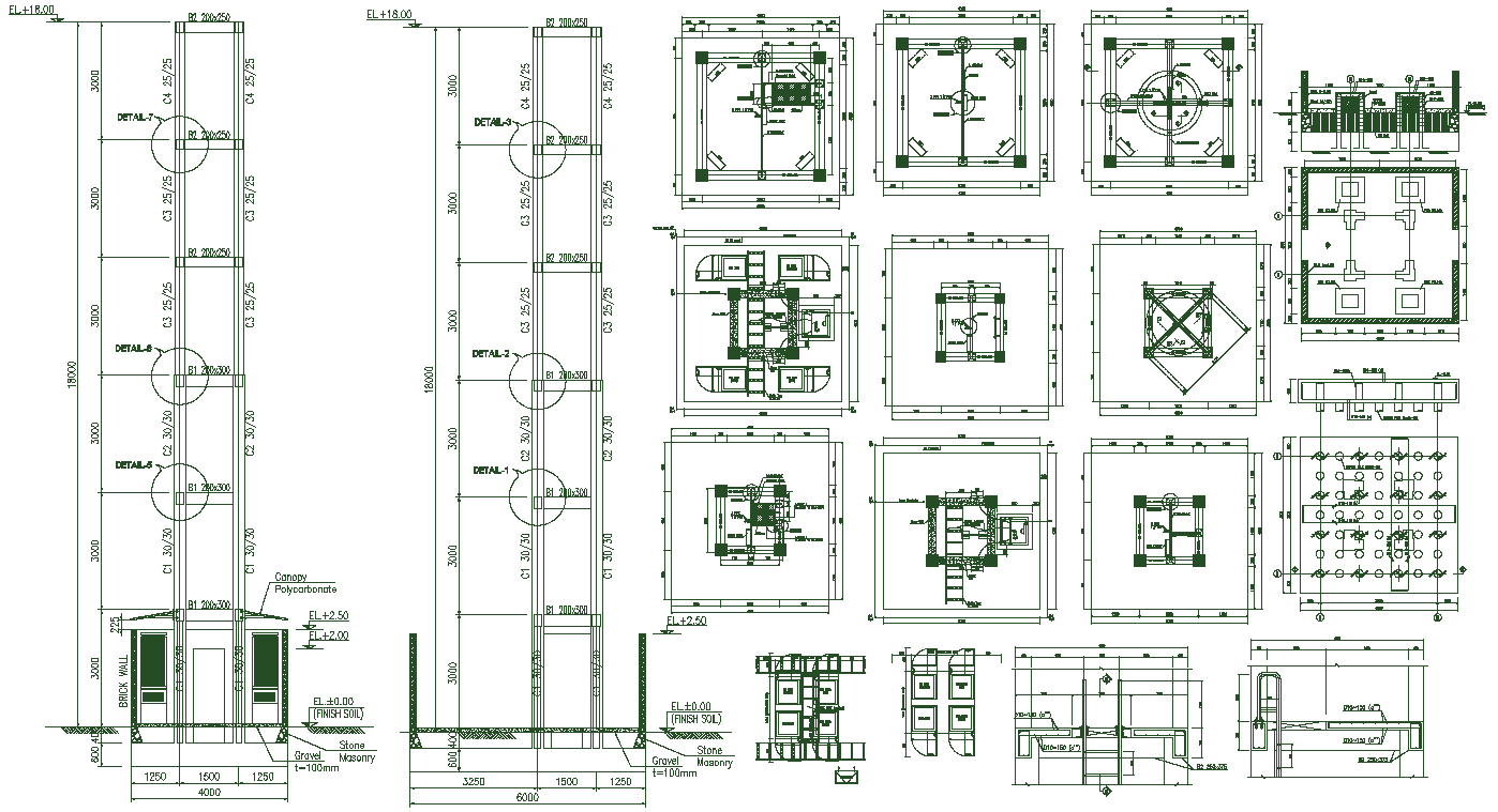 Drawing file of water tower camouflage,Download DWG file.