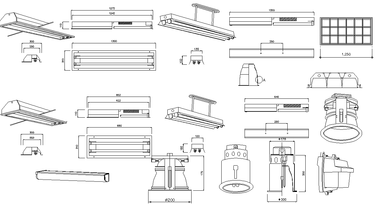 Drawing files having the details of tube light fixtures details.Download the DWG Drawing File.