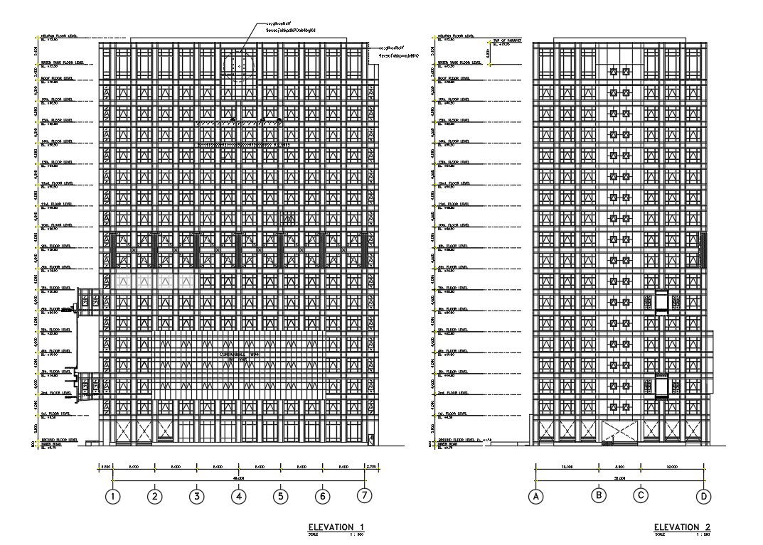 Drawing file shows the detail elevation of hospital building in autocad DWG drawing. Download the Autocad DWG drawing file.