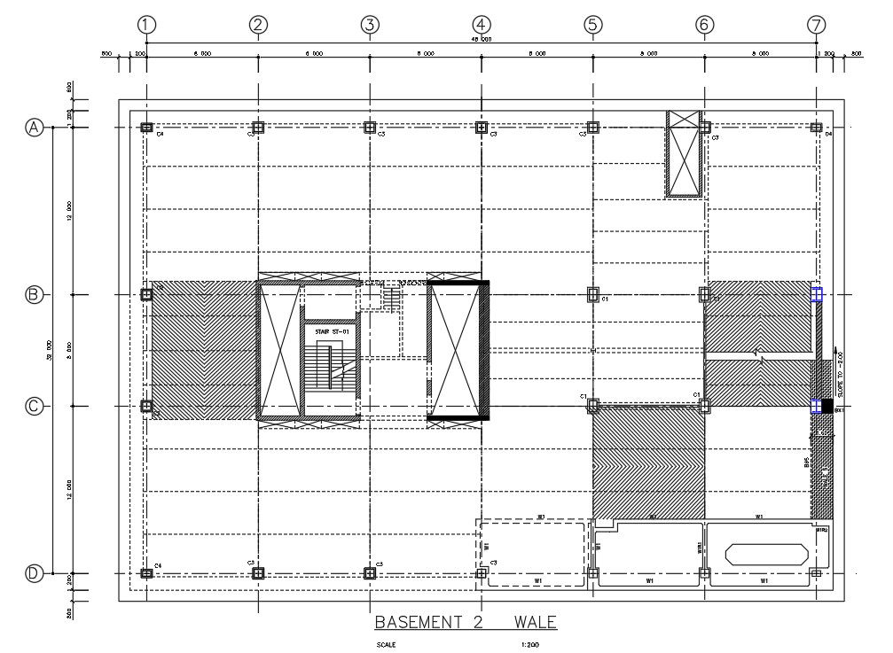 Drawing file shows the details of basement wale plan in the autocad DWG file. Download the Autocad DWG drawing file.