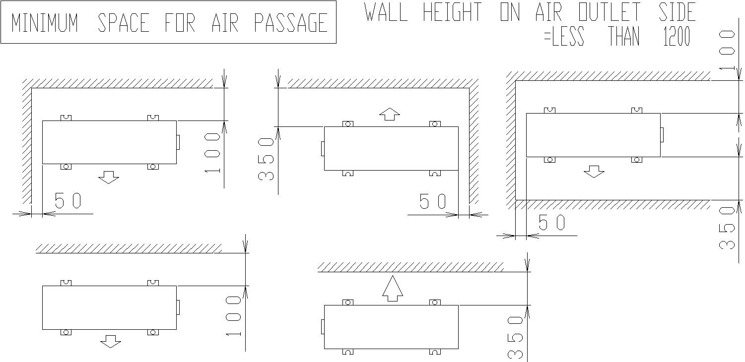Drawing of air passage in air conditioner with detailing