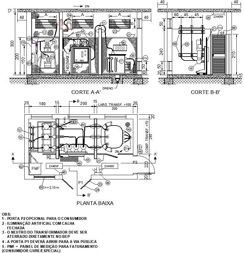 Drawing of electric power supply system in AutoCAD 2D