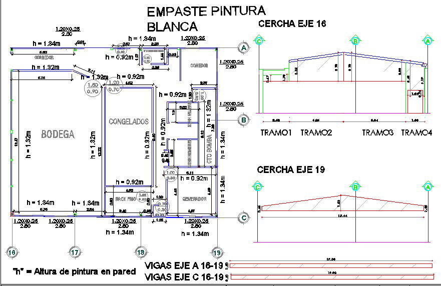 Drawing of impasto white paint detailing
