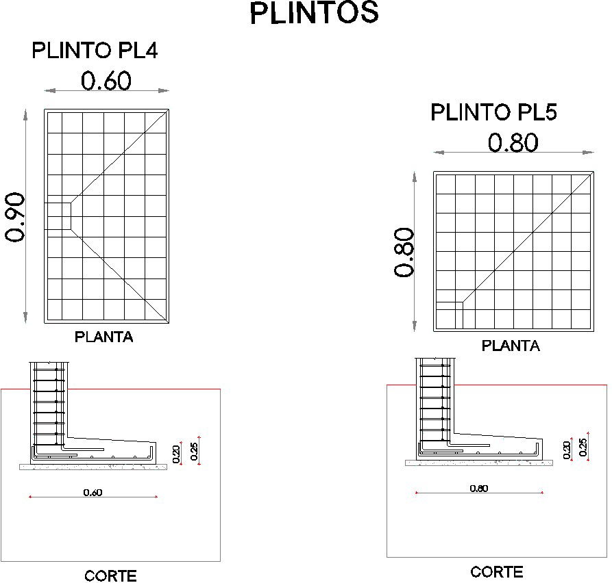 Drawing of plinth design with column section
