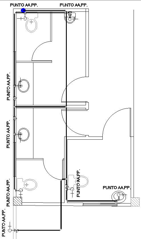Drawing of public toilet