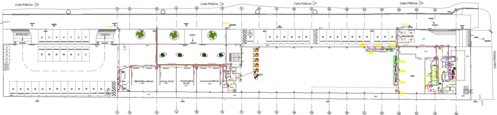 Drawing of top view of public mall
