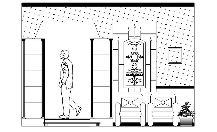 Drawing room CAD blocks in AutoCAD 2D drawing, dwg file, CAD file