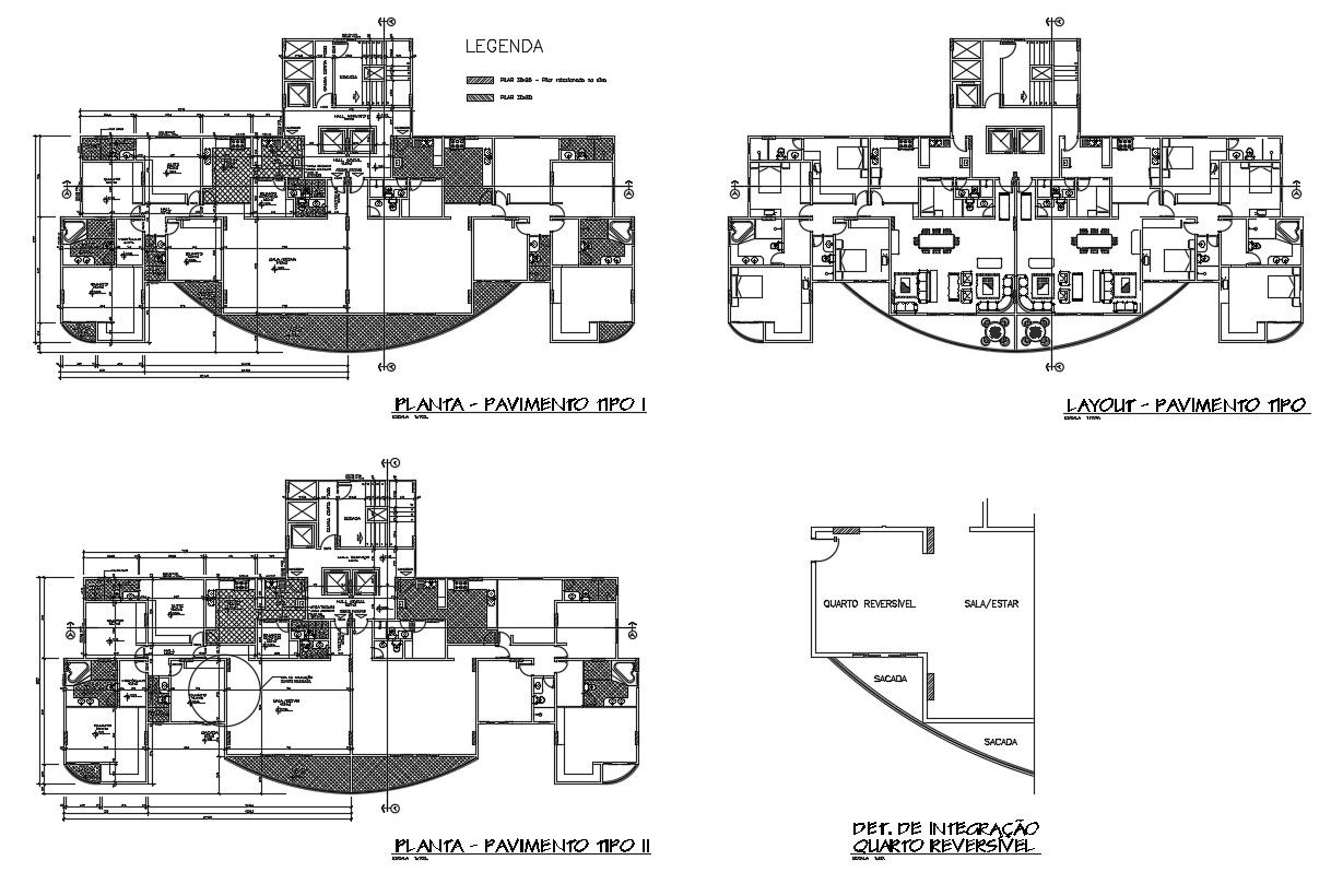 Drawings detail 2d floor plan of housing apartment dwg file