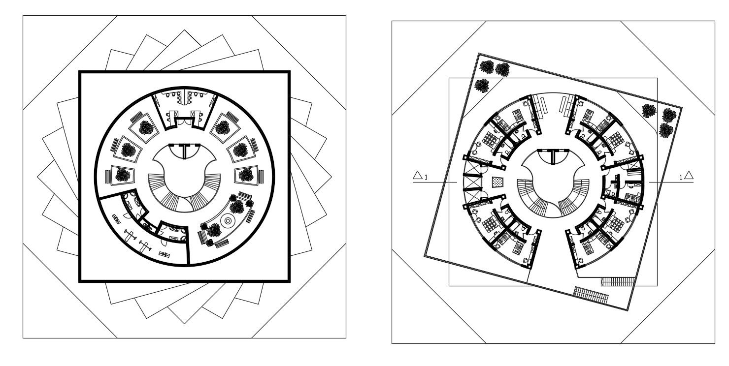 Drawings details 2d view floor layout plan of hotel building dwg file