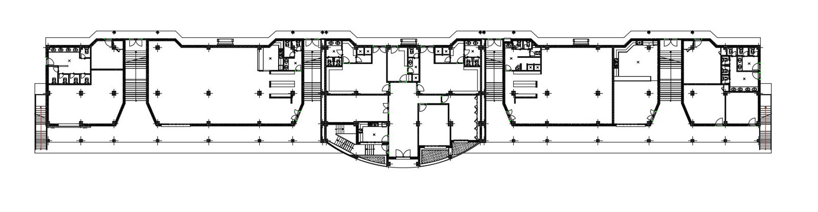 Drawings details 2d view of sports building floor layout plan dwg file