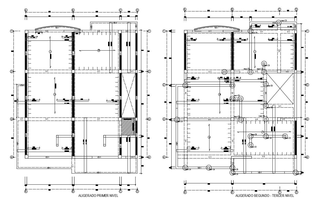 Drawings details of column installation layout dwg file