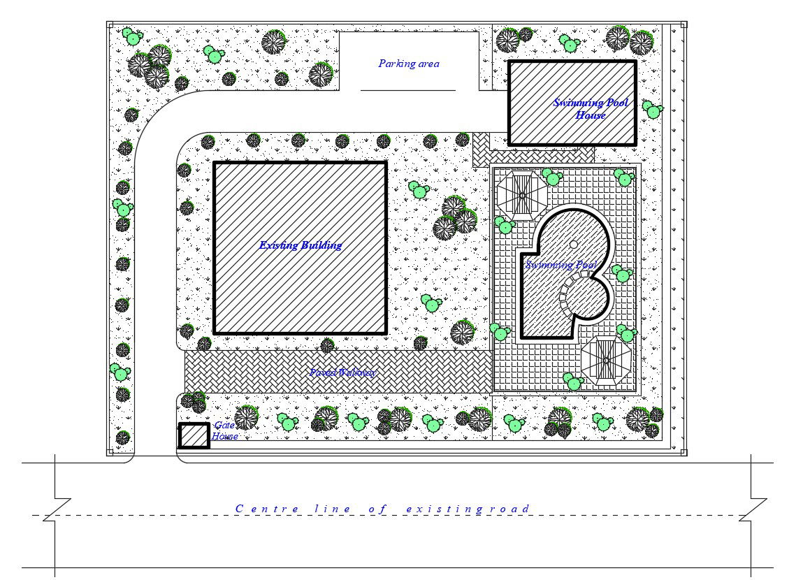Drawings details of housing building area dwg file