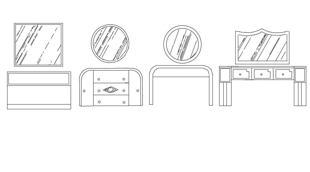 Dressing Table Free AutoCAD Furtnitre CAD Blocks