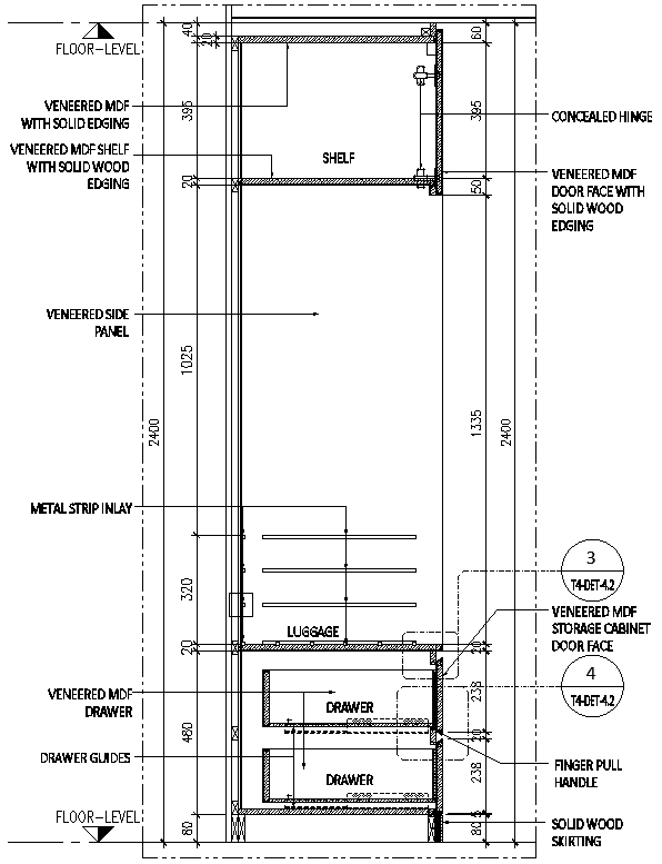 Dressing Table Detail and Working Drawing in DWG Format