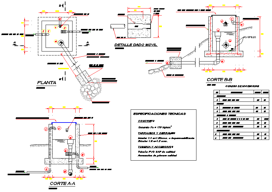 Drinking water plan and section layout file