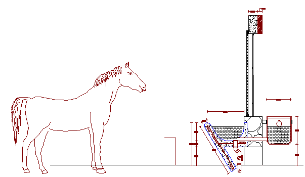 Drinking water tank of stable dwg file