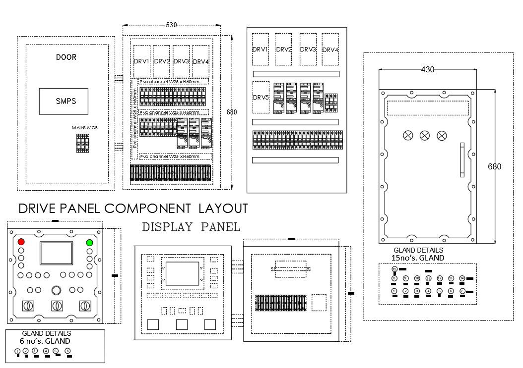 Drive panel component of layout were given in 2D Autocad DWG file Download DWG file.