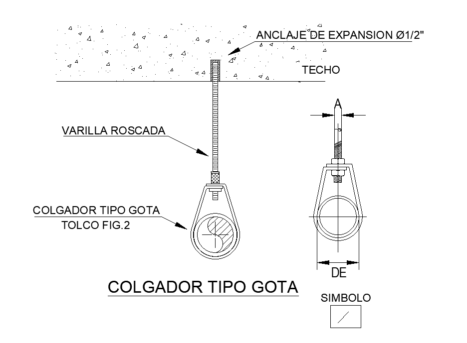 Drop type hanger is given in this Autocad drawing file. Download now.