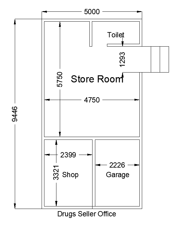 Drugs seller office design is given in this cad file. Download this 2d cad file now.