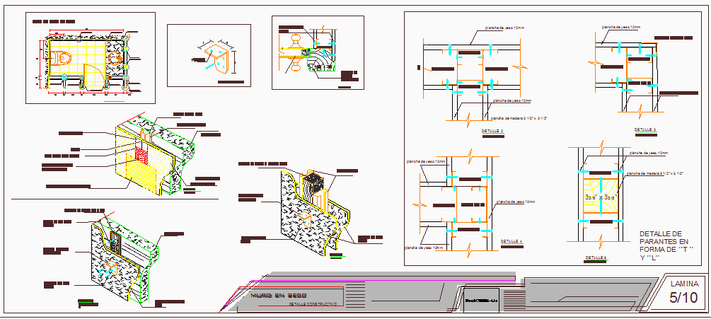 Dry wall construction details dwg file