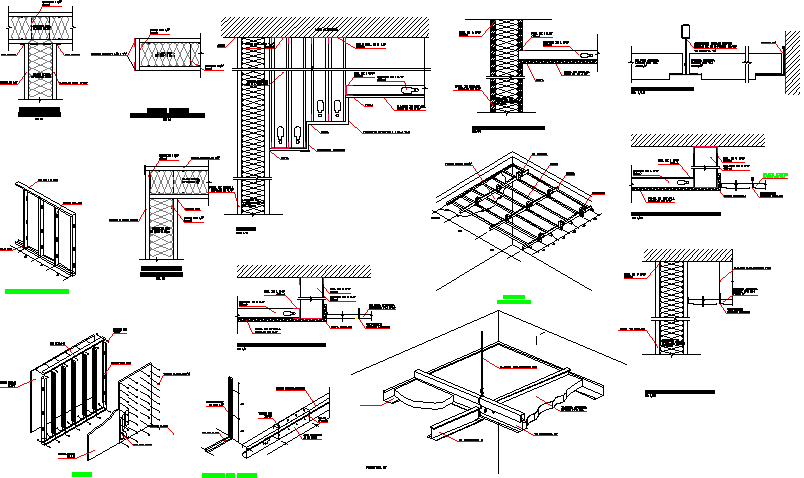 Dry wall construction system typical details dwg file