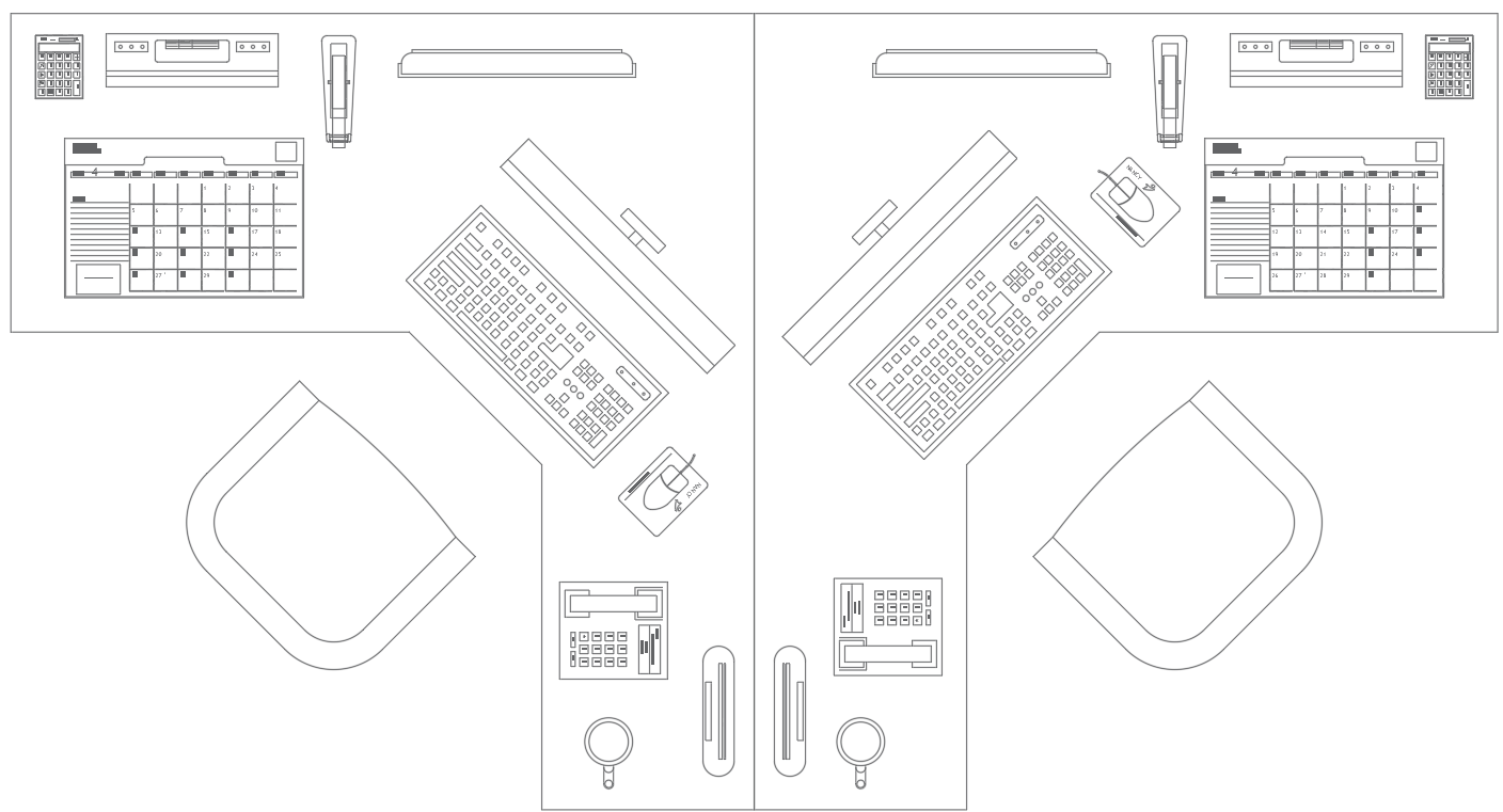 Dual Study Table Furniture Design And Top View Detail in DWG File