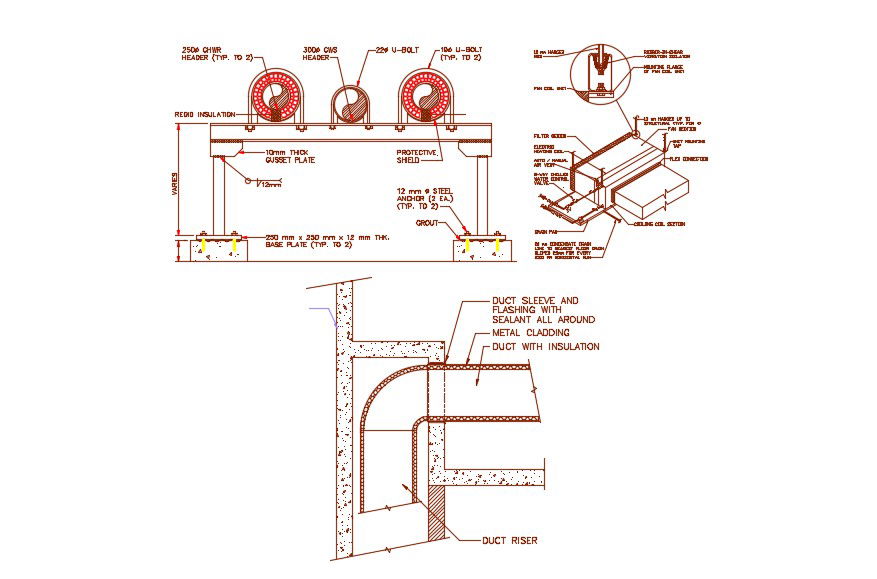 Duct Installation Layout AutoCAD Drawing Download